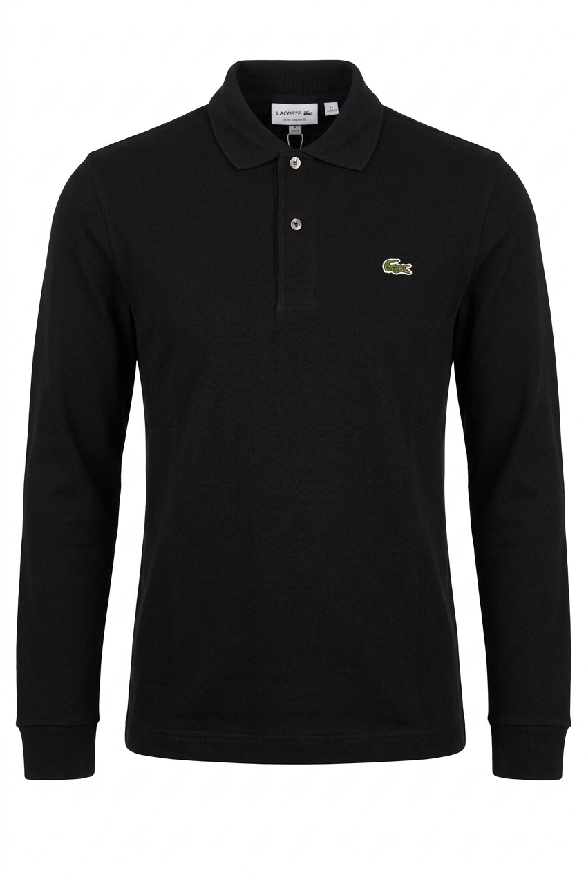 Polo Lacoste nera davanti