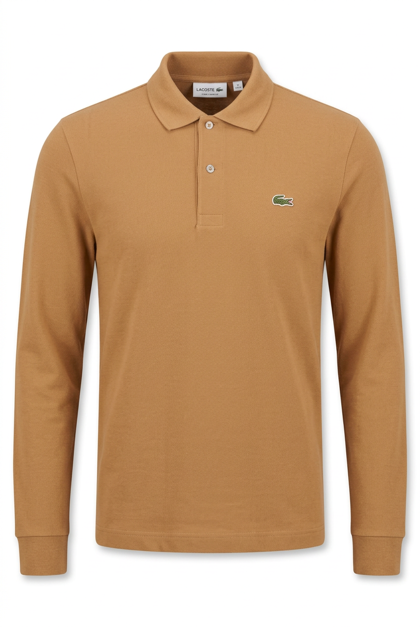 Polo Lacoste cammello davanti