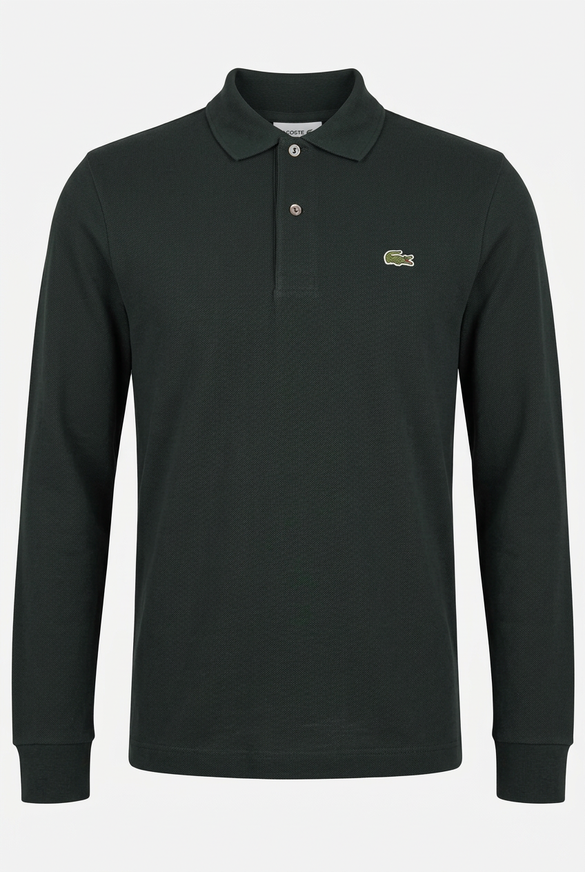 Polo Lacoste verde scuro davanti